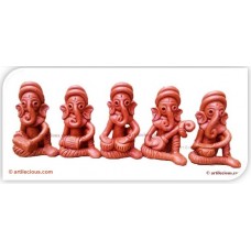 Terracotta Ganesha (Set of 5)